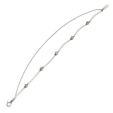 ノンブランド NON BRAND ダイヤモンド 0.20ct ホワイトゴールド K18WG ダイヤモンド ブレスレット Au750 18K 18金 WG 2連レイヤード ボールチェーン