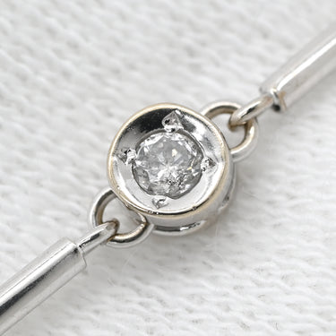 ノンブランド NON BRAND ダイヤモンド 0.20ct ホワイトゴールド K18WG ダイヤモンド ブレスレット Au750 18K 18金 WG 2連レイヤード ボールチェーン