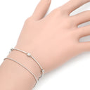 ノンブランド NON BRAND ダイヤモンド 0.20ct ホワイトゴールド K18WG ダイヤモンド ブレスレット Au750 18K 18金 WG 2連レイヤード ボールチェーン
