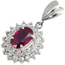 ノンブランド NON BRAND ルビー 0.54ct ダイヤモンド レッド×プラチナシルバー Pt900 ダイヤモンド ルビー ペンダントトップ 赤 1P 1粒 1石 ネックレストップ Pt900 プラチナ