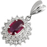 ノンブランド NON BRAND ルビー 0.54ct ダイヤモンド レッド×プラチナシルバー Pt900 ダイヤモンド ルビー ペンダントトップ 赤 1P 1粒 1石 ネックレストップ Pt900 プラチナ