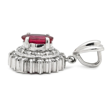ノンブランド NON BRAND ルビー 0.54ct ダイヤモンド レッド×プラチナシルバー Pt900 ダイヤモンド ルビー ペンダントトップ 赤 1P 1粒 1石 ネックレストップ Pt900 プラチナ