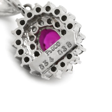 ノンブランド NON BRAND ルビー 0.54ct ダイヤモンド レッド×プラチナシルバー Pt900 ダイヤモンド ルビー ペンダントトップ 赤 1P 1粒 1石 ネックレストップ Pt900 プラチナ