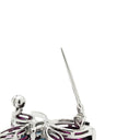 ノンブランド NON BRAND ガーネット ブルートパーズ 蝶モチーフ ホワイトゴールド K18WG ロードライトガーネット ブルートパーズ ブローチ 18K 750 WG バタフライ 赤 青 マーキスカット