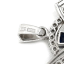 ノンブランド NON BRAND ブルーサファイア 1.61ct ダイヤモンド ブルー×プラチナシルバー Pt900 サファイア ダイヤモンド ペンダントトップ 青 バケットミックスカット プラチナ