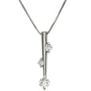 ラザール ダイヤモンド LAZARE DIAMOND トリロジー ダイヤモンド VS1 プラチナシルバー Pt950 ダイヤモンド Pt850(チェーン) ネックレス Pt950 プラチナ 3P 3石 3粒 バーデザイン