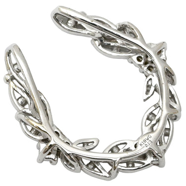 ノンブランド NON BRAND ダイヤ 0.13ct ネックレストップ ホワイトゴールド K18WG ダイヤモンド ペンダントトップ Au750 18K WG リーフモチーフ オープンワーク