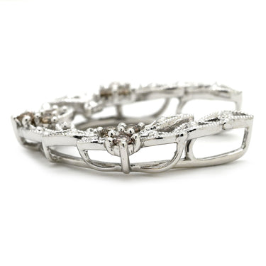 ノンブランド NON BRAND ダイヤ 0.13ct ネックレストップ ホワイトゴールド K18WG ダイヤモンド ペンダントトップ Au750 18K WG リーフモチーフ オープンワーク