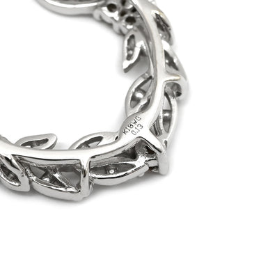 ノンブランド NON BRAND ダイヤ 0.13ct ネックレストップ ホワイトゴールド K18WG ダイヤモンド ペンダントトップ Au750 18K WG リーフモチーフ オープンワーク