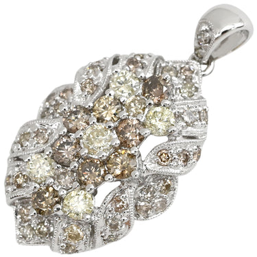 ノンブランド NON BRAND ダイヤ 2.0ct ネックレストップ ホワイトゴールド K18WG ダイヤモンド ペンダントトップ Au750 18K WG クラスターデザイン パヴェ オープンワーク