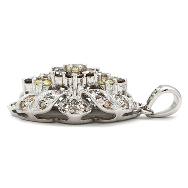 ノンブランド NON BRAND ダイヤ 2.0ct ネックレストップ ホワイトゴールド K18WG ダイヤモンド ペンダントトップ Au750 18K WG クラスターデザイン パヴェ オープンワーク