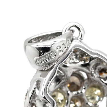 ノンブランド NON BRAND ダイヤ 2.0ct ネックレストップ ホワイトゴールド K18WG ダイヤモンド ペンダントトップ Au750 18K WG クラスターデザイン パヴェ オープンワーク