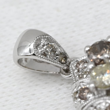 ノンブランド NON BRAND ダイヤ 2.0ct ネックレストップ ホワイトゴールド K18WG ダイヤモンド ペンダントトップ Au750 18K WG クラスターデザイン パヴェ オープンワーク