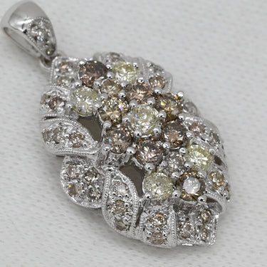 ノンブランド NON BRAND ダイヤ 2.0ct ネックレストップ ホワイトゴールド K18WG ダイヤモンド ペンダントトップ Au750 18K WG クラスターデザイン パヴェ オープンワーク
