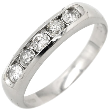 ノンブランド NON BRAND パヴェダイヤ 0.35ct 一文字リング プラチナシルバー Pt900 ダイヤモンド リング 指輪 プラチナ900 5石 5粒 1列 ラウンドブリリアント 11.5号