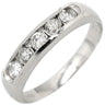 ノンブランド NON BRAND パヴェダイヤ 0.35ct 一文字リング プラチナシルバー Pt900 ダイヤモンド リング 指輪 プラチナ900 5石 5粒 1列 ラウンドブリリアント 11.5号