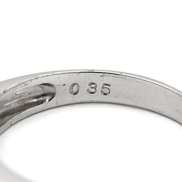 ノンブランド NON BRAND パヴェダイヤ 0.35ct 一文字リング プラチナシルバー Pt900 ダイヤモンド リング 指輪 プラチナ900 5石 5粒 1列 ラウンドブリリアント 11.5号