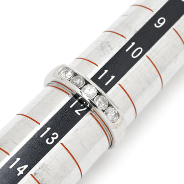 ノンブランド NON BRAND パヴェダイヤ 0.35ct 一文字リング プラチナシルバー Pt900 ダイヤモンド リング 指輪 プラチナ900 5石 5粒 1列 ラウンドブリリアント 11.5号
