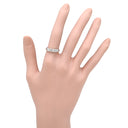 ノンブランド NON BRAND パヴェダイヤ 0.35ct 一文字リング プラチナシルバー Pt900 ダイヤモンド リング 指輪 プラチナ900 5石 5粒 1列 ラウンドブリリアント 11.5号