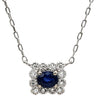 ノンブランド NON BRAND ブルーサファイア 0.24ct ダイヤ ブルー×ホワイトゴールド K18WG サファイア ダイヤモンド ネックレス 1石 1粒 青 1粒 750 WG オーバルミックスカット スクエア