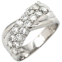 ノンブランド NON BRAND ダイヤモンド 1.0ct プラチナシルバー Pt850 ダイヤモンド リング 指輪 プラチナ Pt850 クロス ウェーブデザイン クロスアーム 12.5号