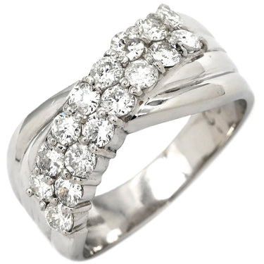 ノンブランド NON BRAND ダイヤモンド 1.0ct プラチナシルバー Pt850 ダイヤモンド リング 指輪 プラチナ Pt850 クロス ウェーブデザイン クロスアーム 12.5号