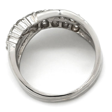 ノンブランド NON BRAND ダイヤモンド 1.0ct プラチナシルバー Pt850 ダイヤモンド リング 指輪 プラチナ Pt850 クロス ウェーブデザイン クロスアーム 12.5号