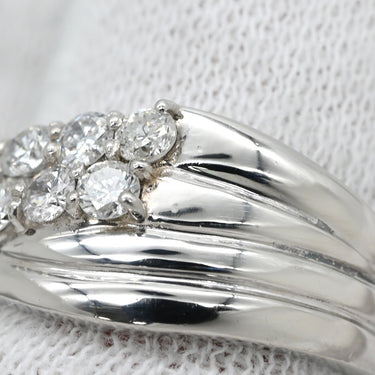 ノンブランド NON BRAND ダイヤモンド 1.0ct プラチナシルバー Pt850 ダイヤモンド リング 指輪 プラチナ Pt850 クロス ウェーブデザイン クロスアーム 12.5号