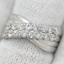 ノンブランド NON BRAND ダイヤモンド 1.0ct プラチナシルバー Pt850 ダイヤモンド リング 指輪 プラチナ Pt850 クロス ウェーブデザイン クロスアーム 12.5号