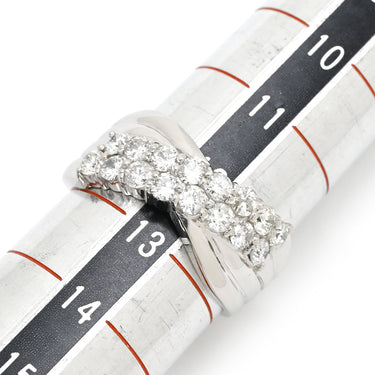 ノンブランド NON BRAND ダイヤモンド 1.0ct プラチナシルバー Pt850 ダイヤモンド リング 指輪 プラチナ Pt850 クロス ウェーブデザイン クロスアーム 12.5号
