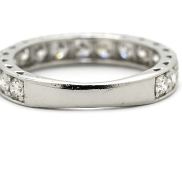 ノンブランド NON BRAND ダイヤ 1.00ct エタニティ 一文字リング プラチナシルバー Pt950 ダイヤモンド リング 指輪 プラチナ950 ラウンドブリリアント 8.5号