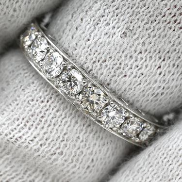ノンブランド NON BRAND ダイヤ 1.00ct エタニティ 一文字リング プラチナシルバー Pt950 ダイヤモンド リング 指輪 プラチナ950 ラウンドブリリアント 8.5号