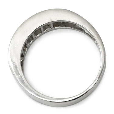 ノンブランド NON BRAND ダイヤ 1.00ct 一文字リング プラチナシルバー Pt900 ダイヤモンド リング 指輪 プラチナ900 7石 7粒 1列 バゲットカット 11.5号