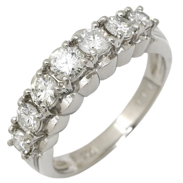 ノンブランド NON BRAND ダイヤ 1.00ct 一文字リング プラチナシルバー Pt900 ダイヤモンド リング 指輪 プラチナ900 7石 7粒 1列 ラウンドブリリアントカット 12.5号