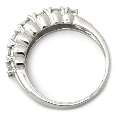 ノンブランド NON BRAND ダイヤ 1.00ct 一文字リング プラチナシルバー Pt900 ダイヤモンド リング 指輪 プラチナ900 7石 7粒 1列 ラウンドブリリアントカット 12.5号