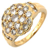 ノンブランド NON BRAND ダイヤモンド 1.50ct イエローゴールド K18YG ダイヤモンド リング 指輪 Au750 18K 18金 YG ラージフラワーモチーフ 花 11号