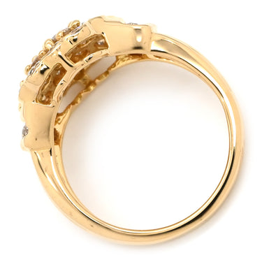 ノンブランド NON BRAND ダイヤモンド 1.50ct イエローゴールド K18YG ダイヤモンド リング 指輪 Au750 18K 18金 YG ラージフラワーモチーフ 花 11号