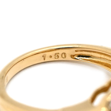 ノンブランド NON BRAND ダイヤモンド 1.50ct イエローゴールド K18YG ダイヤモンド リング 指輪 Au750 18K 18金 YG ラージフラワーモチーフ 花 11号