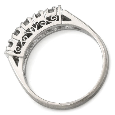 ノンブランド NON BRAND ダイヤモンド 5粒 0.24ct プラチナシルバー Pt900 ダイヤモンド リング 指輪 プラチナ Pt900 造幣局検定マーク 一文字リング 5P 5石 10号