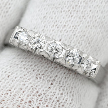 ノンブランド NON BRAND ダイヤモンド 5粒 0.24ct プラチナシルバー Pt900 ダイヤモンド リング 指輪 プラチナ Pt900 造幣局検定マーク 一文字リング 5P 5石 10号
