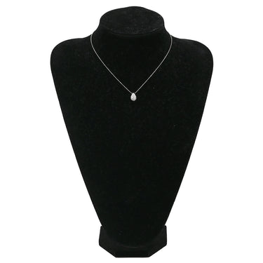 ノンブランド NON BRAND ダイヤモンド プラチナシルバー Pt900 ダイヤモンド Pt850(チェーン) ネックレス Pt900 プラチナ パヴェ しずく 雫 ペアシェイプ ボールチェーン