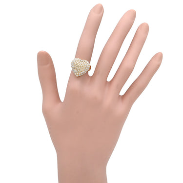 ノンブランド NON BRAND ハートモチーフ ダイヤモンド 1.78ct イエローゴールド K18YG ダイヤモンド リング 指輪 パヴェ 18K 750 YG 9.5号