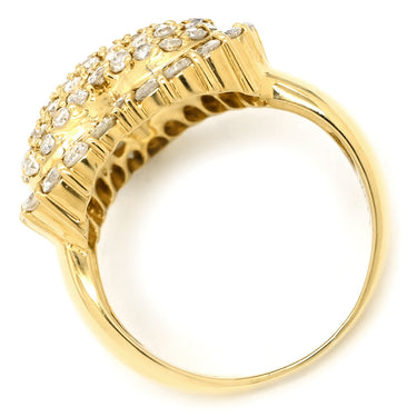 ノンブランド NON BRAND ハートモチーフ ダイヤモンド 1.78ct イエローゴールド K18YG ダイヤモンド リング 指輪 パヴェ 18K 750 YG 9.5号
