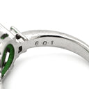 ノンブランド NON BRAND ヒスイ 6.01ct ダイヤモンド プラチナシルバー Pt850 ヒスイ ダイヤモンド リング 指輪 緑 グリーン 翡翠 ひすい 1石 1粒 ジェイダイト カボションカット 10.5号