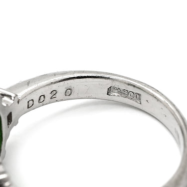 ノンブランド NON BRAND ヒスイ 6.01ct ダイヤモンド プラチナシルバー Pt850 ヒスイ ダイヤモンド リング 指輪 緑 グリーン 翡翠 ひすい 1石 1粒 ジェイダイト カボションカット 10.5号