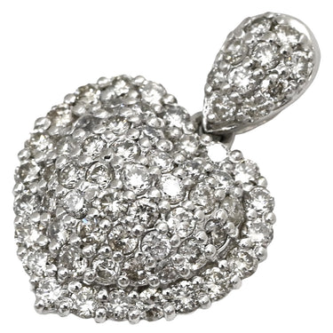 ノンブランド NON BRAND ダイヤ 1.0ct ハートモチーフ プラチナシルバー Pt900 ダイヤモンド ペンダントトップ パヴェ プラチナ900 PT ネックレストップ チャーム