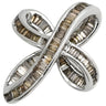 ノンブランド NON BRAND ダイヤ 0.37ct ホワイトゴールド K18WG ダイヤモンド ペンダントトップ Au750 18K WG ブラウンダイヤ バゲットカット クロスオーバーデザイン