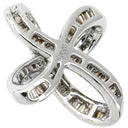 ノンブランド NON BRAND ダイヤ 0.37ct ホワイトゴールド K18WG ダイヤモンド ペンダントトップ Au750 18K WG ブラウンダイヤ バゲットカット クロスオーバーデザイン