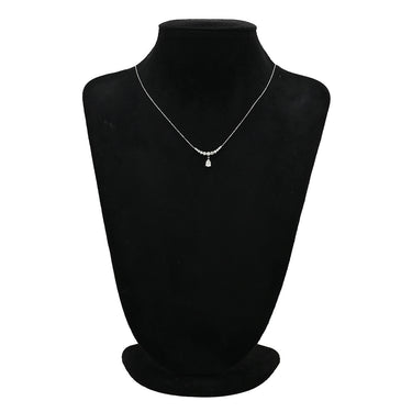 ノンブランド NON BRAND ダイヤモンド プラチナシルバー Pt900 ダイヤモンド Pt850(チェーン) ネックレス Pt900 プラチナ グラデーションストーン スマイルライン 雫 しずく型 両吊りタイプ