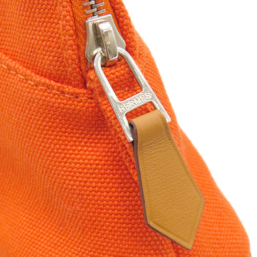 エルメス HERMES ボリードポーチ ミニミニ H104772M 02 オランジュフー×オレンジ コットン アニョーミロ ポーチ シルバー金具